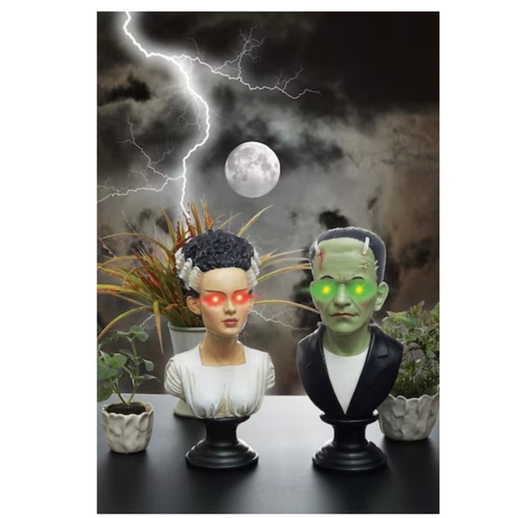 LED Frankenstein Bride/Wife Bust Halloween Figure - Picture 9 of 10